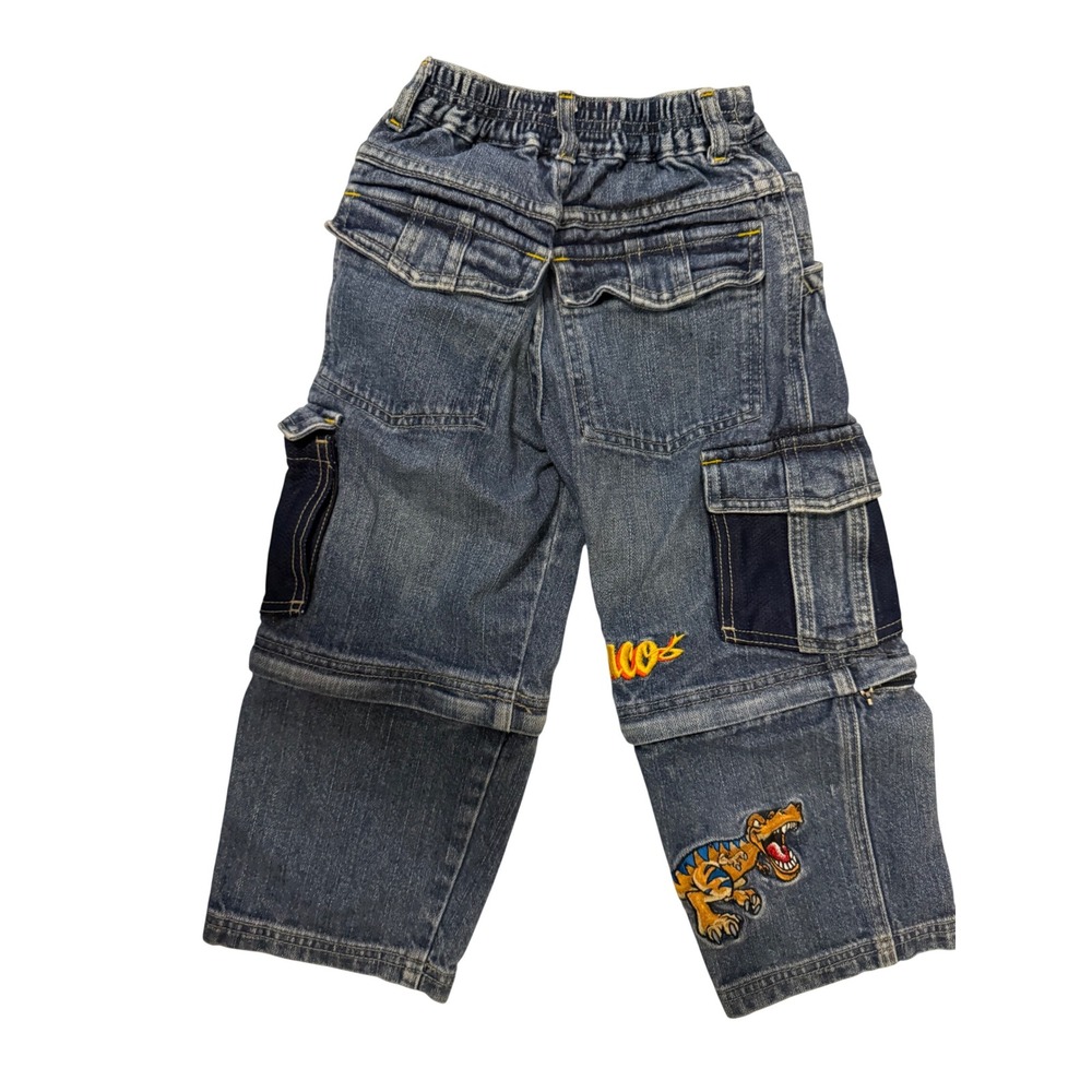 Vintage JNCO Jeans Toddler Convertible Zip Off Cargo Pants Denim Blue Skater - Picture 7 of 9